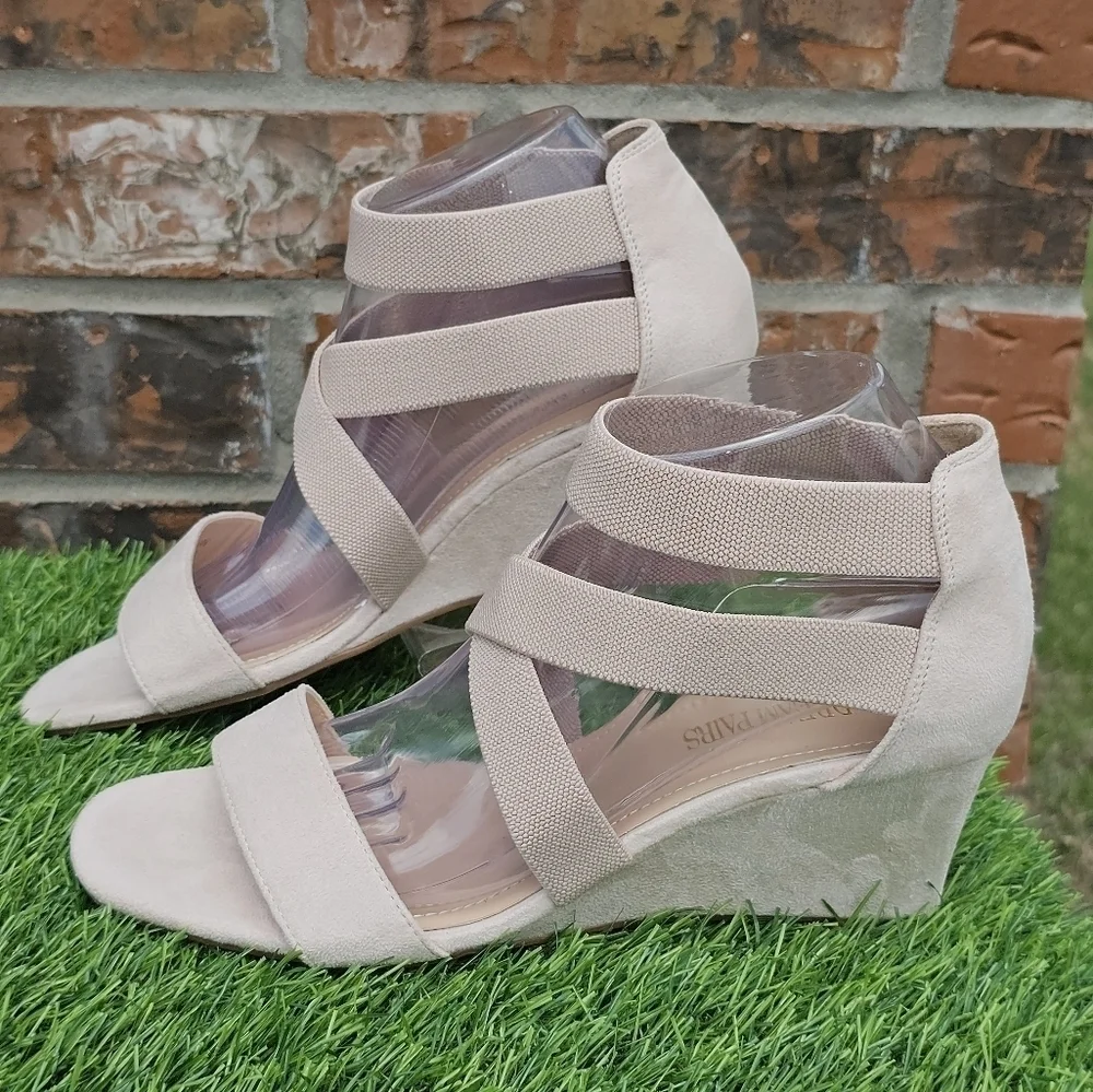 Dream Pairs Tan Open Toe Platform Wedge Sandals Women's Size 8.5 - Picture 2 of 8